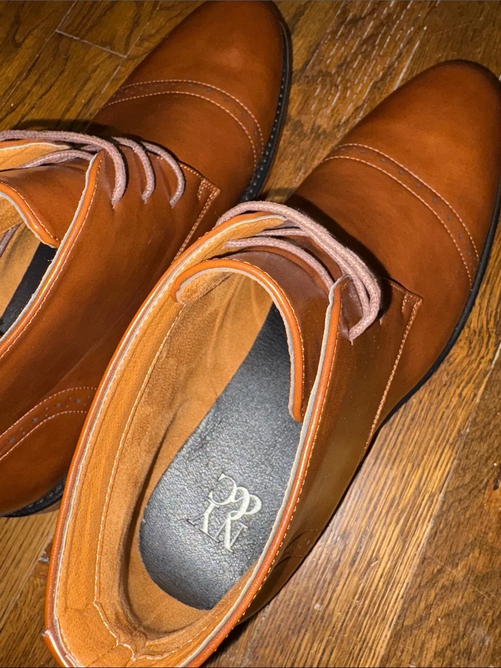 BRAND NEW! Men's Cognac Leather Lace-Up Boots